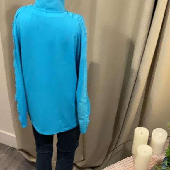 TTP 21 inches with stretch length 26 inches turquoise pull pull over with zipper - Picture 7 of 9